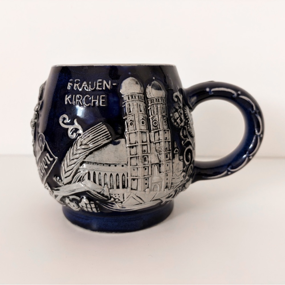 Vintage German Beer Stein Mug – Frauenkirche Munich Hofbrau Haus Stoneware